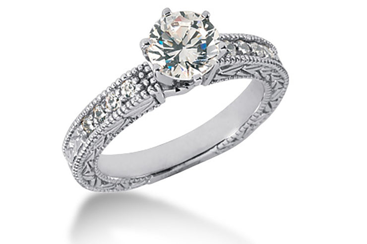 .70ctw Engraved Engagement Ring Setting