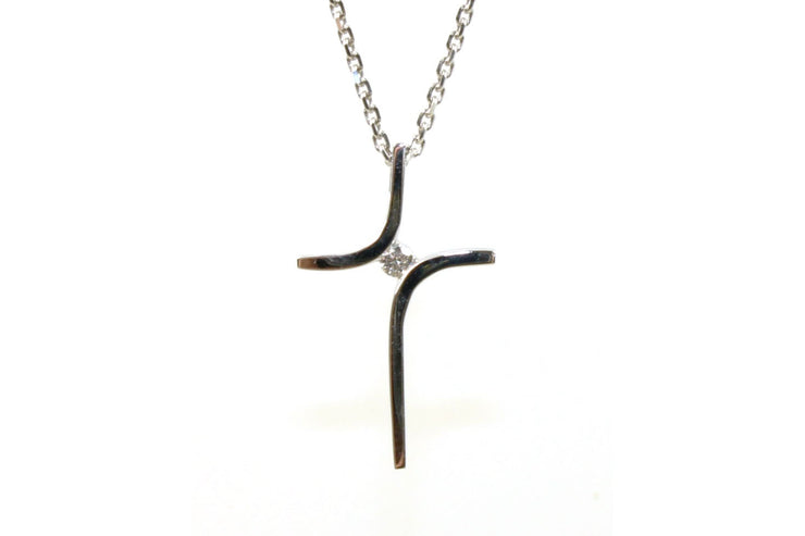 Diamond .03ct Cross Necklace