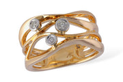 Yellow Gold Bezel Diamond Orbit Ring