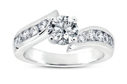 .50ctw Diamond Channel Set Bypass Engagement Ring Setting