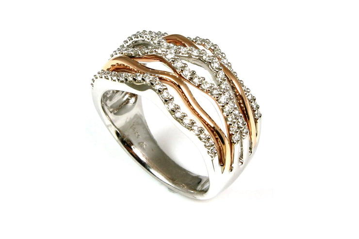 Rose and White Gold Diamond Orbit Fashion Ring