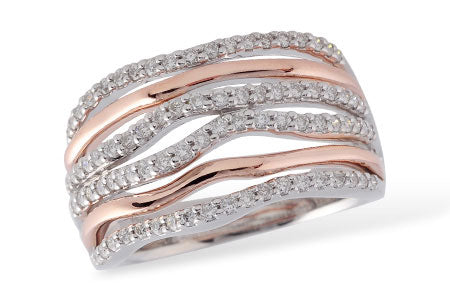 Rose and White Gold Diamond Orbit Fashion Ring