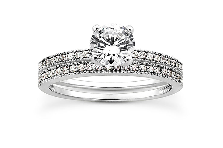 .09ctw Diamond Milgrain Engagement Ring Setting