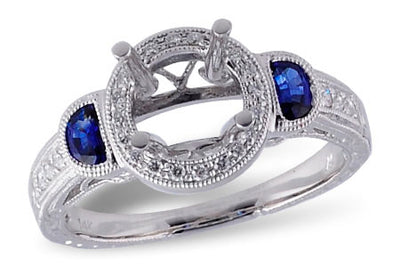 Sapphire and Diamond Halo Fashion Ring Setting