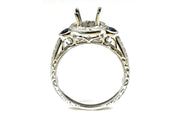 Sapphire and Diamond Halo Fashion Ring Setting