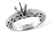 Fancy Milgrain Diamond Engagement Ring Setting