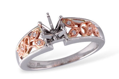 Milgrain Rose Diamond Ring Setting