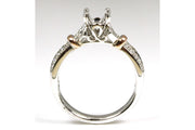 Rose Gold Accented Diamond Fashion Bridal Ring Setting