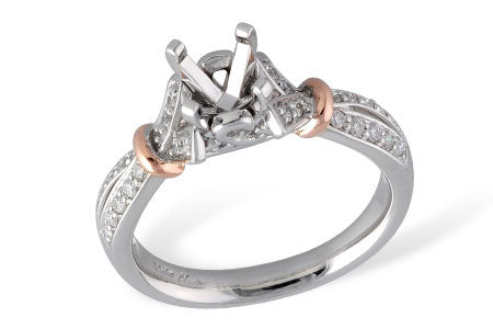 Rose Gold Accented Diamond Fashion Bridal Ring Setting