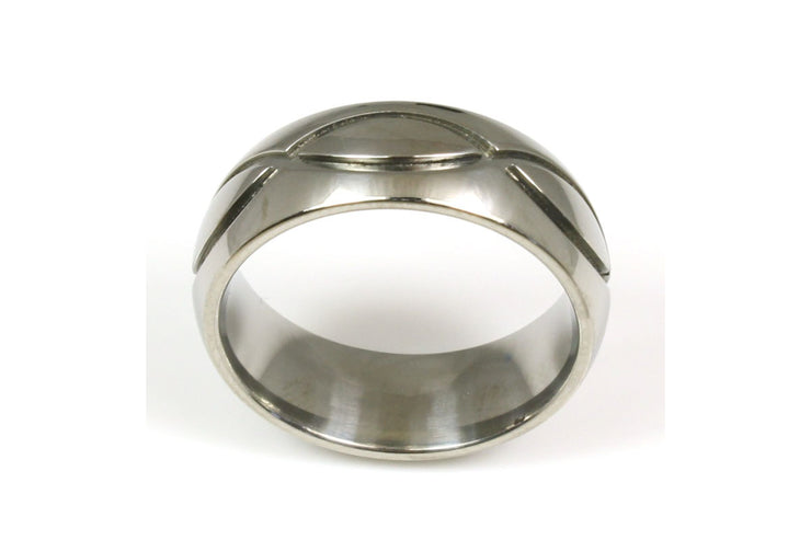 Titanium Carved Design Ring