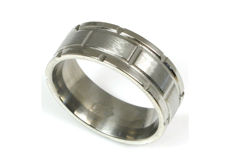 Titanium Block Design Ring