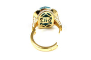 "Riviera" Turquoise, Quartz, and Diamond Ring with Superfit Shank