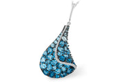 Blue Topaz and Diamond Sail Necklace