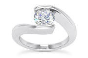Half Bezel Diamond Solitaire Ring Setting