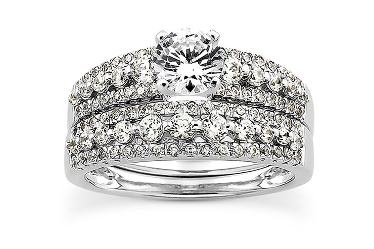 .37ctw Diamond Three Row Engagement Ring Setting