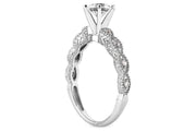 .08ctw Diamond Engraved Engagement Ring Setting