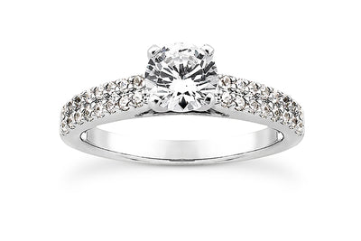 .32ctw Double Row Diamond Engagement Ring Setting