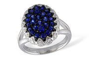 Blueberry Burst Sapphire and Diamond Ring