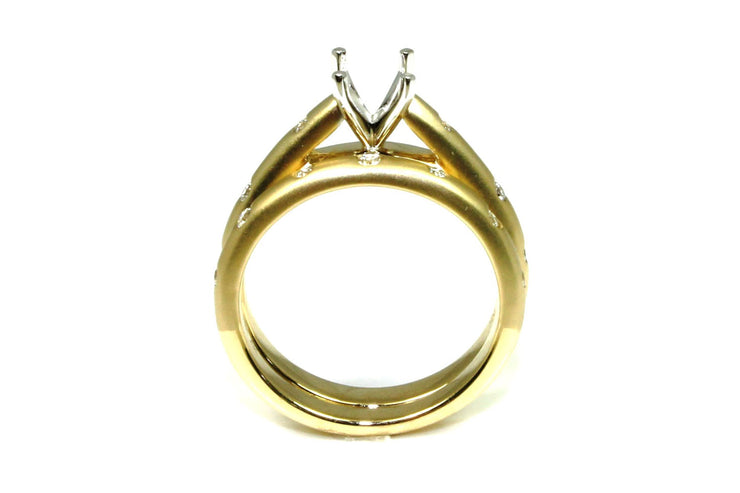 Contemporary Flush Set Diamond Ring Mounting