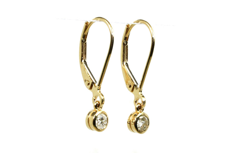 .20ctw Diamond Bezel Set Dangle Earrings