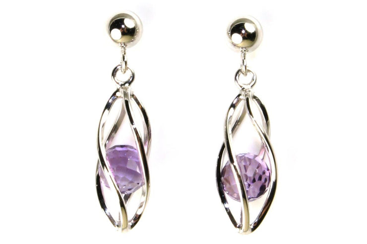 Caged Amethyst Earring