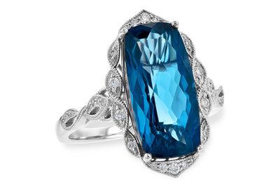 London Blue Topaz and Diamond Ring