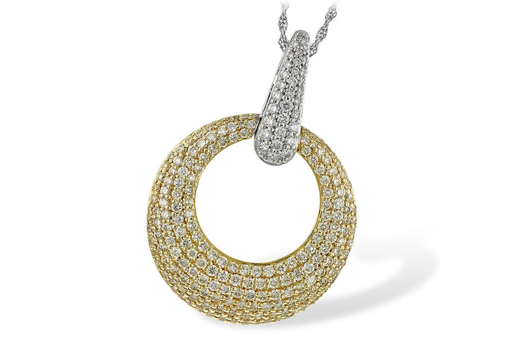 1.64ctw Yellow and White Diamond Circle Necklace