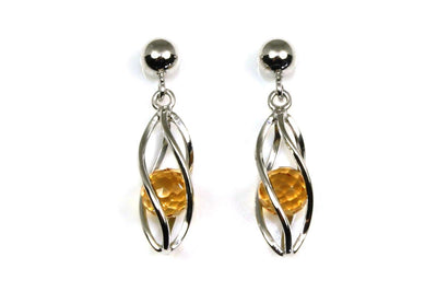 Caged Citrine Earring