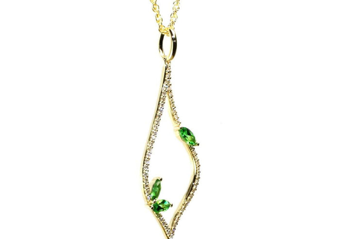 Teardrop Green Garnet Necklace