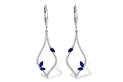 Sapphire and Diamond Teardrop Earrings