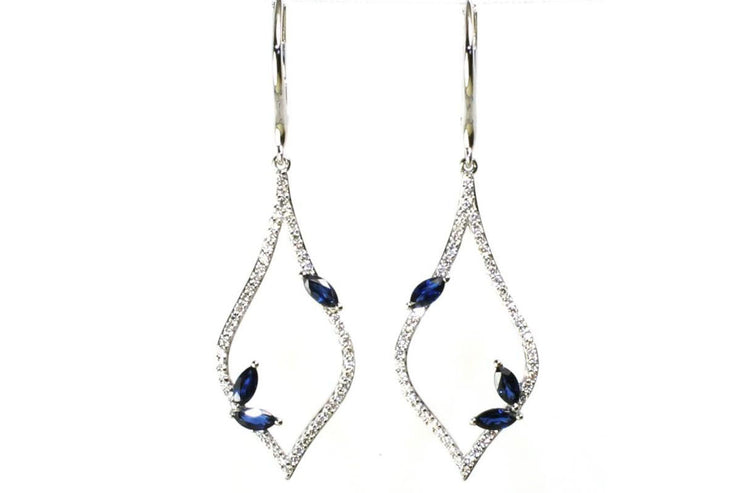 Sapphire and Diamond Teardrop Earrings