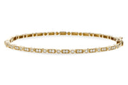 Diamond Rectangle Link Bangle Bracelet