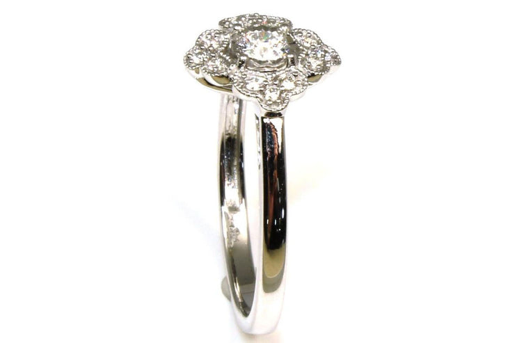 Diamond Clover Shape Ring