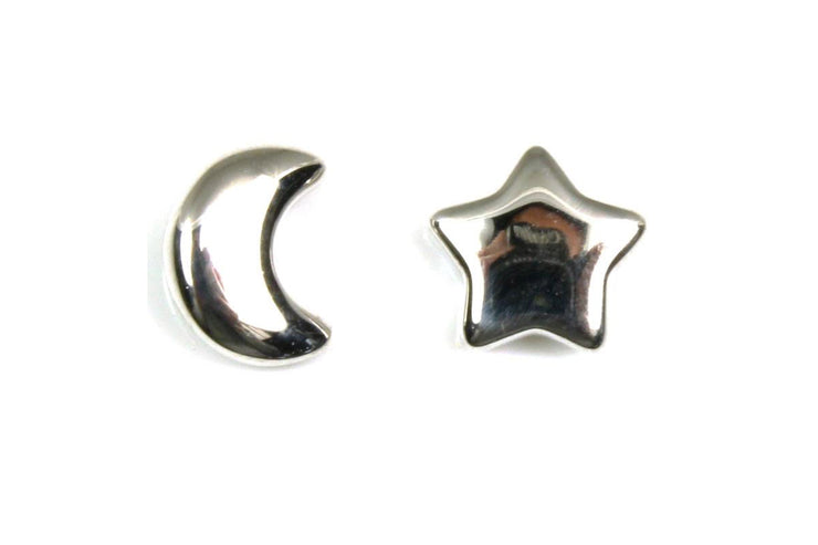 Star and Moon Stud Earrings