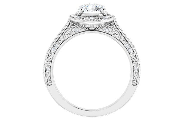 "Evangeline"  Diamond Halo Ring Setting