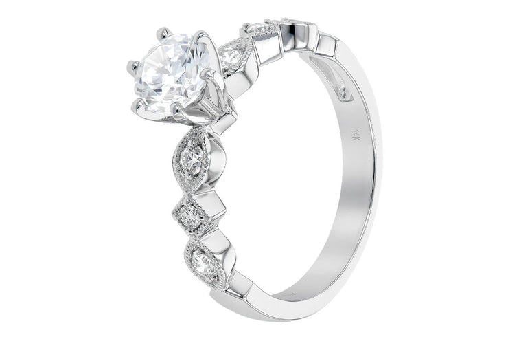 Milgrained Diamond Ring Setting