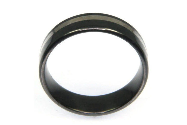 Black Zirconium with Sterling Silver Inlay