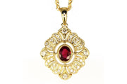 Elegant Ruby and Diamond Necklace