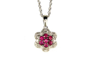Ruby and Diamond Flower Essence Necklace