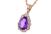 Rose Gold Amethyst and Diamond Necklace