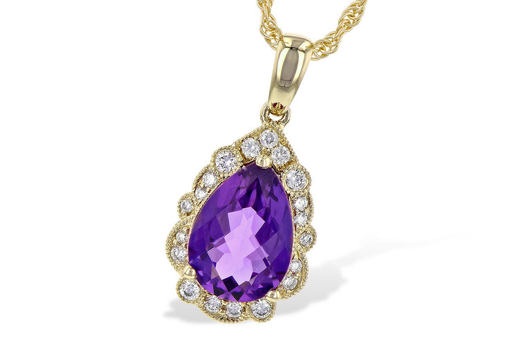 Rose Gold Amethyst and Diamond Necklace