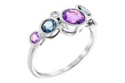 London Blue Topaz and Amethyst Ring