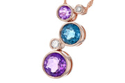 London Blue Topaz and Amethyst Bubble Necklace