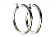 White Gold Classic Hoop Earrings