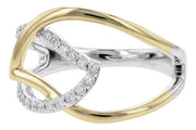 Open Diamond Leaf Ring