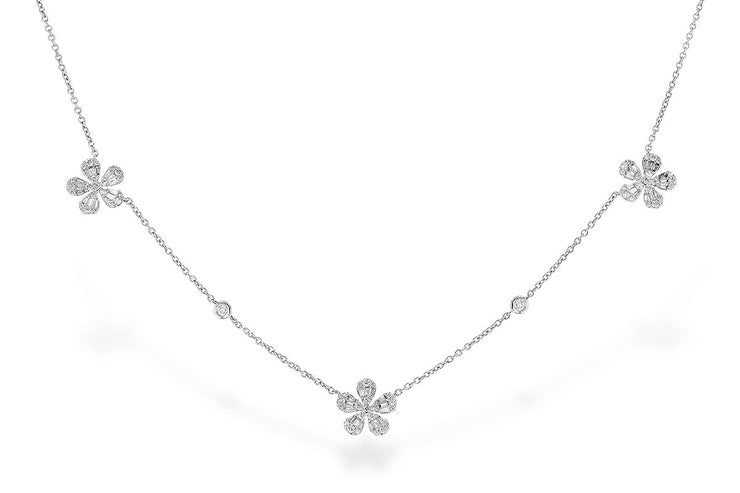 Diamond Flower Station Necklace