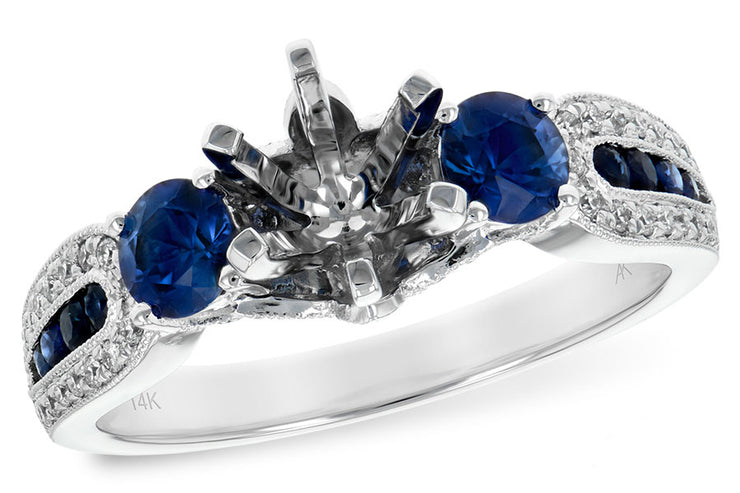 Blue Sapphire and Diamond Ring Setting