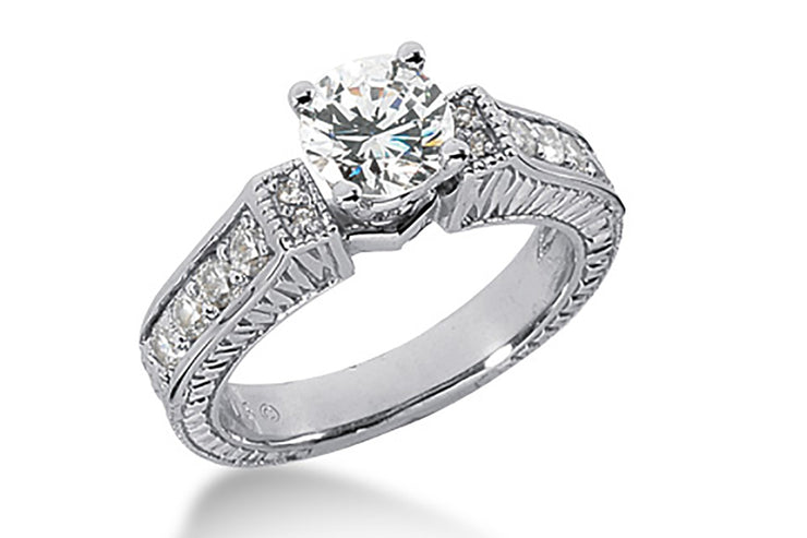 .59ctw Diamond Engraved Engagement Ring Setting