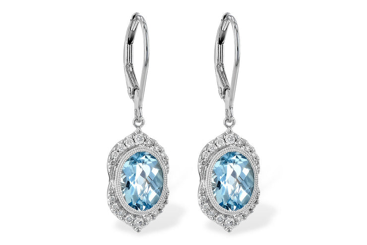Aquamarine and Diamond Drop Earrings