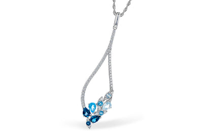 Topaz and Diamond Icicle Necklace